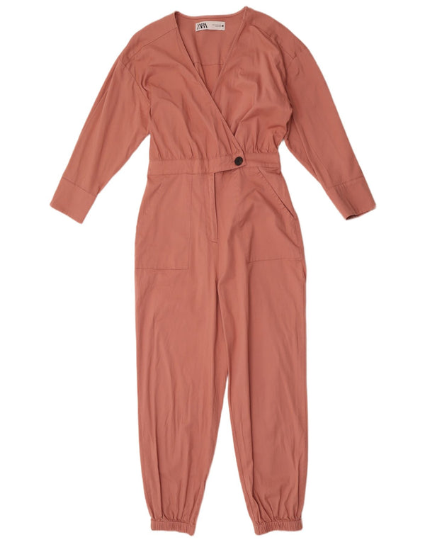 Tuta a maniche lunghe da donna Zara UK 10 piccola in cotone rosa
