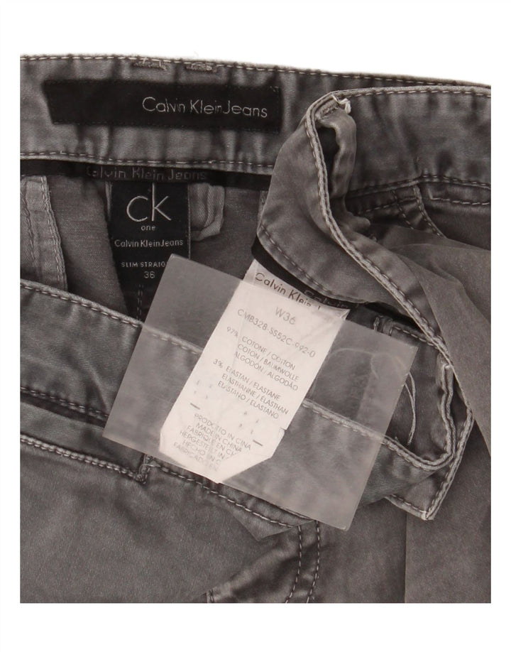 Jeans slim da uomo Calvin Klein W36 L32 cotone grigio