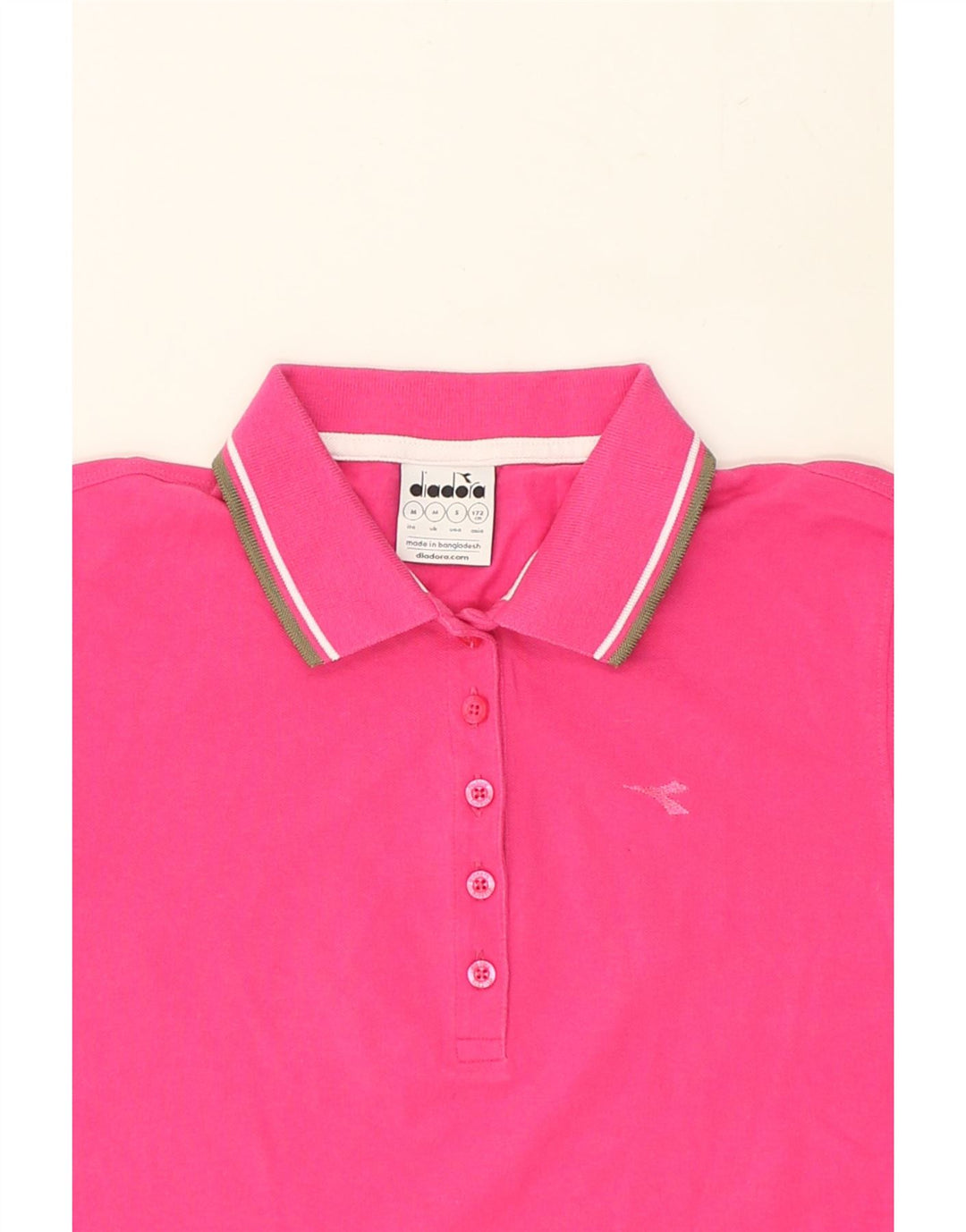 DIADORA Womens Polo Shirt UK 12 Medium Pink Cotton | Vintage Diadora | Thrift | Second-Hand Diadora | Used Clothing | Messina Hembry 