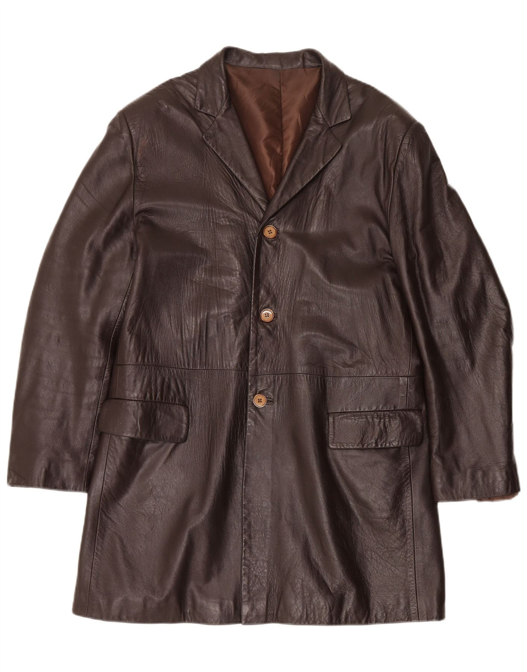Cappotto in pelle da uomo Jack Daniels IT 52 XL in pelle marrone
