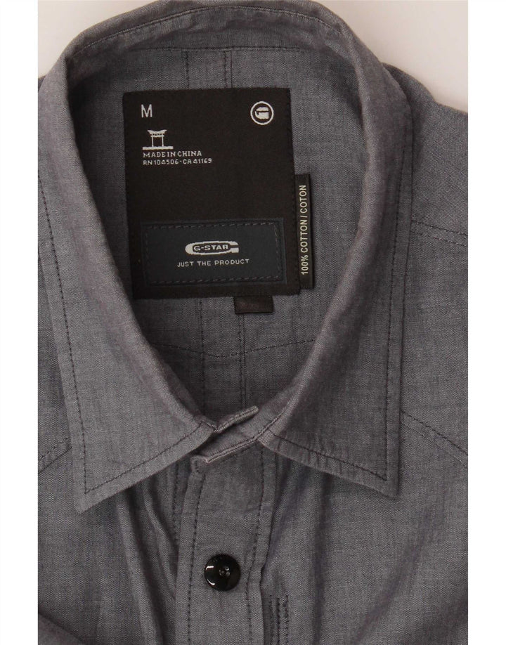 Camicia militare a maniche corte da uomo G-Star in cotone grigio medio