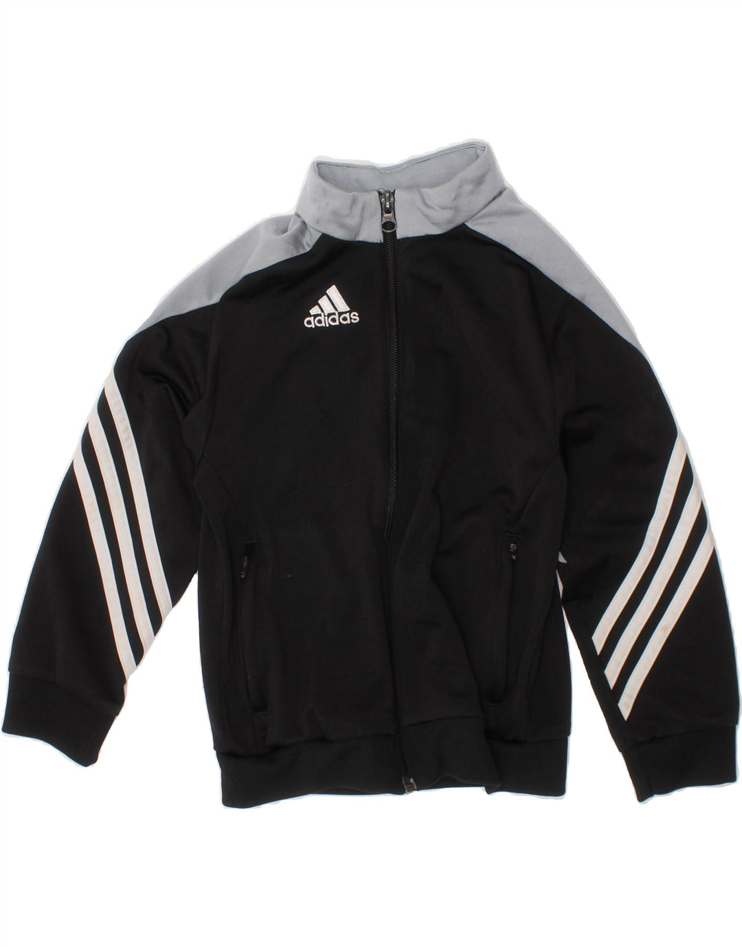 ADIDAS Boys Tracksuit Top Jacket 5-6 Years XS  Black Colourblock Polyester Vintage Adidas and Second-Hand Adidas from Messina Hembry 