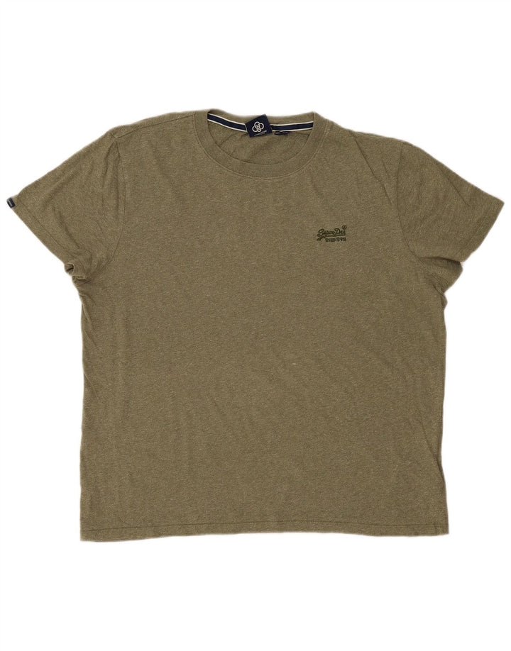 T-shirt da uomo Superdry Top 2XL cotone screziato kaki