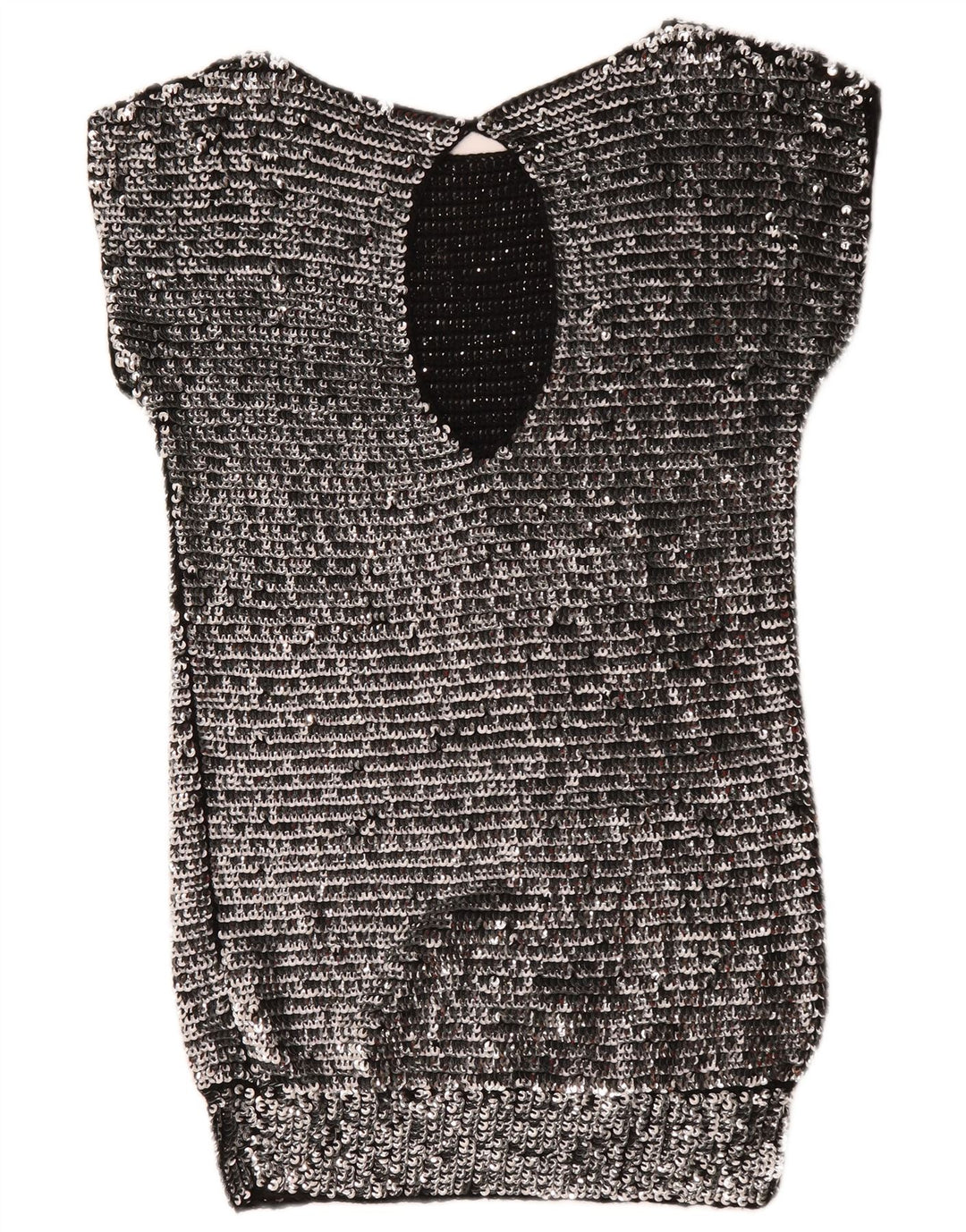 Abito aderente con paillettes da donna Mangano UK 14 Lana argento medio
