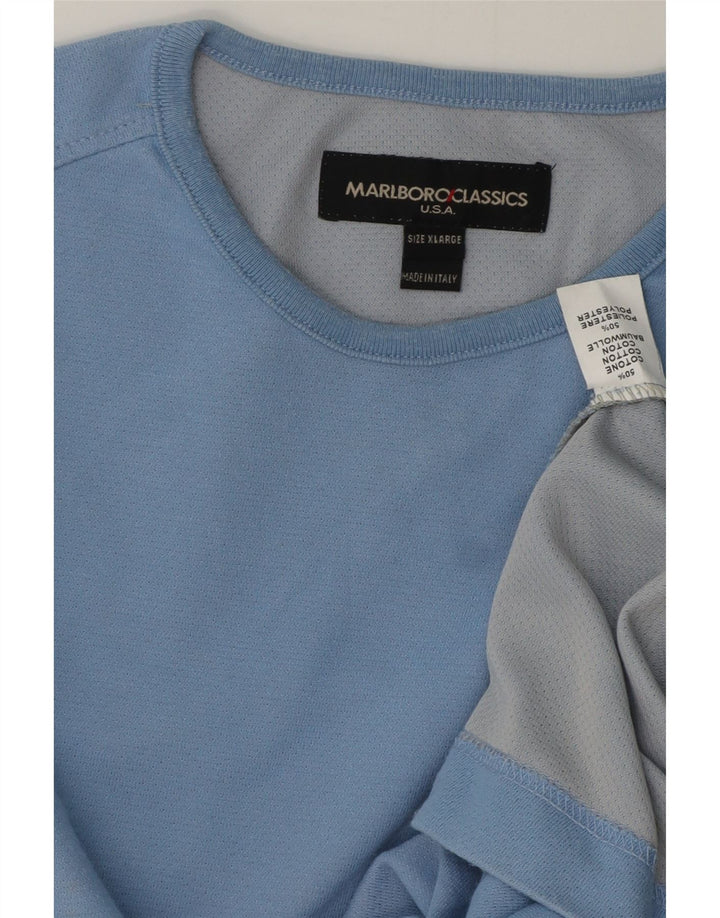 Maglia da uomo a maniche lunghe Marlboro Classics XL in cotone blu