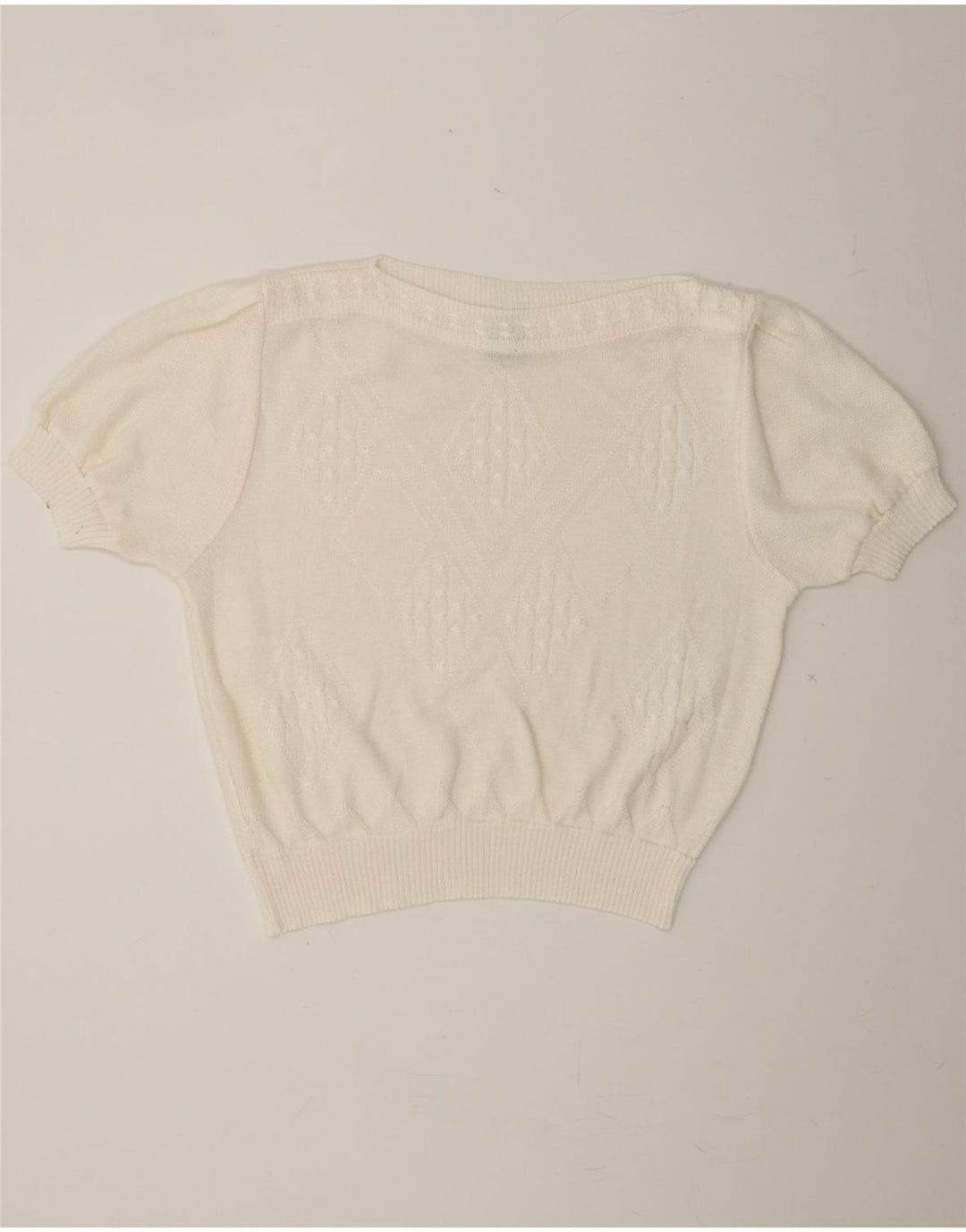 CANDA Womens Oversized Crop Boat Neck Jumper Sweater IT 44 Medium White Vintage Canda and Second-Hand Canda from Messina Hembry 