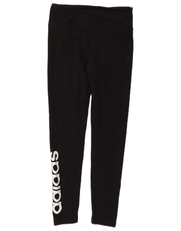Adidas Womens Graphic Leggings UK 14 Medium Black Cotton