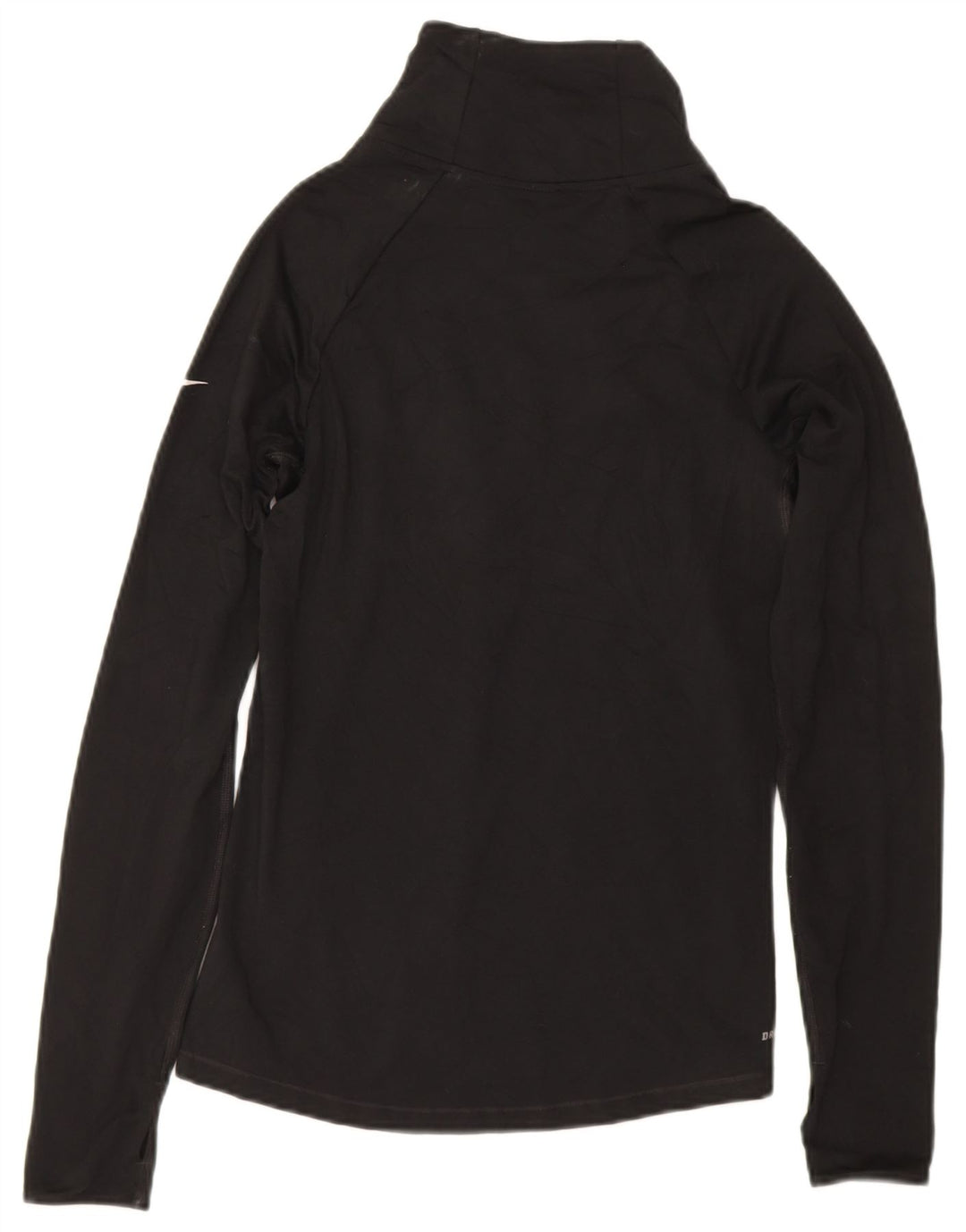 NIKE Womens Dri Fit Zip Neck Pullover Tracksuit Top UK 14 Large Black