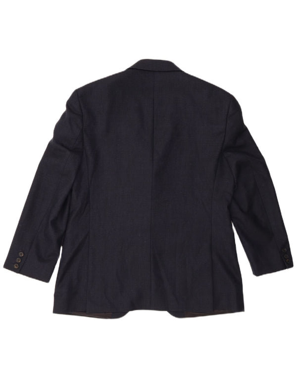Giacca blazer da uomo a 2 bottoni JAEGER UK 40 grande in lana blu navy