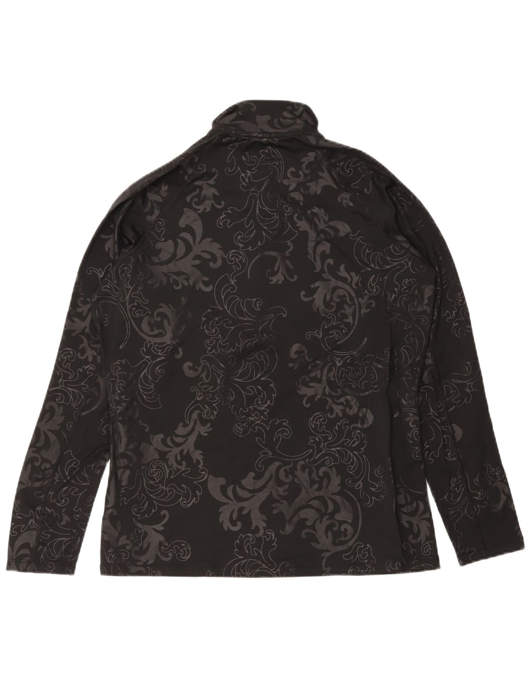 NIKE Top da tuta pullover con zip e collo Dri Fit da donna UK 18 XL Nero Paisley