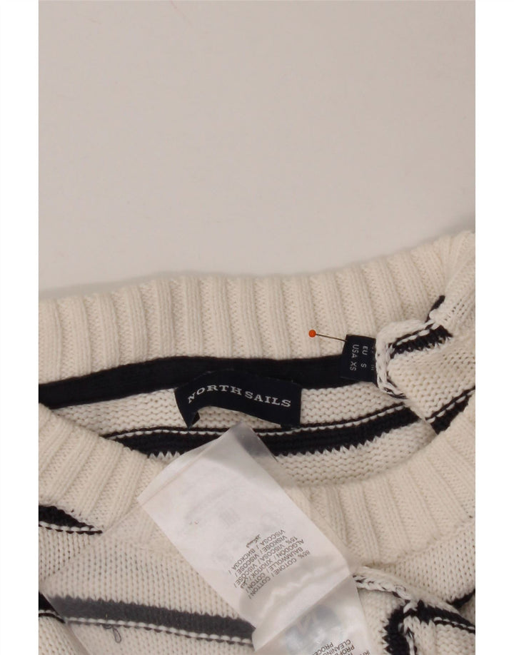 NORTH SAILS Maglione girocollo da donna UK 14 a righe bianche medie