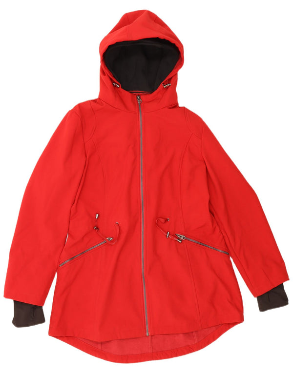 Giacca antipioggia da donna con vestibilità regolare con cappuccio French Connection UK 14 Large Rossa