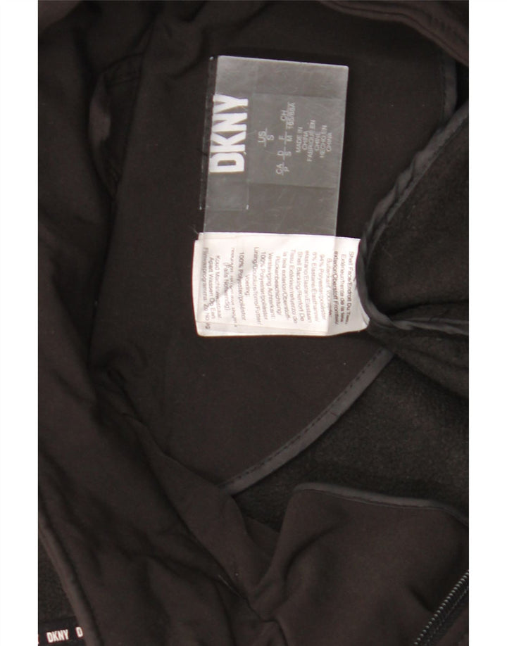 Trench con cappuccio da donna Dkny UK 10 piccolo poliestere nero