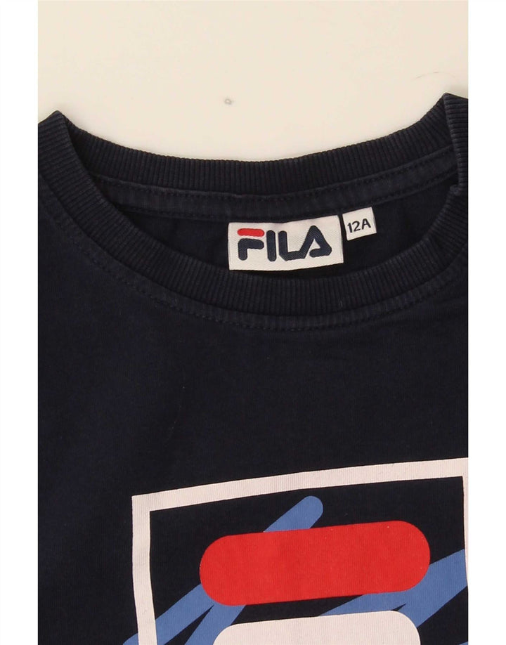 Maglietta grafica per ragazzi Fila 11-12 anni blu navy