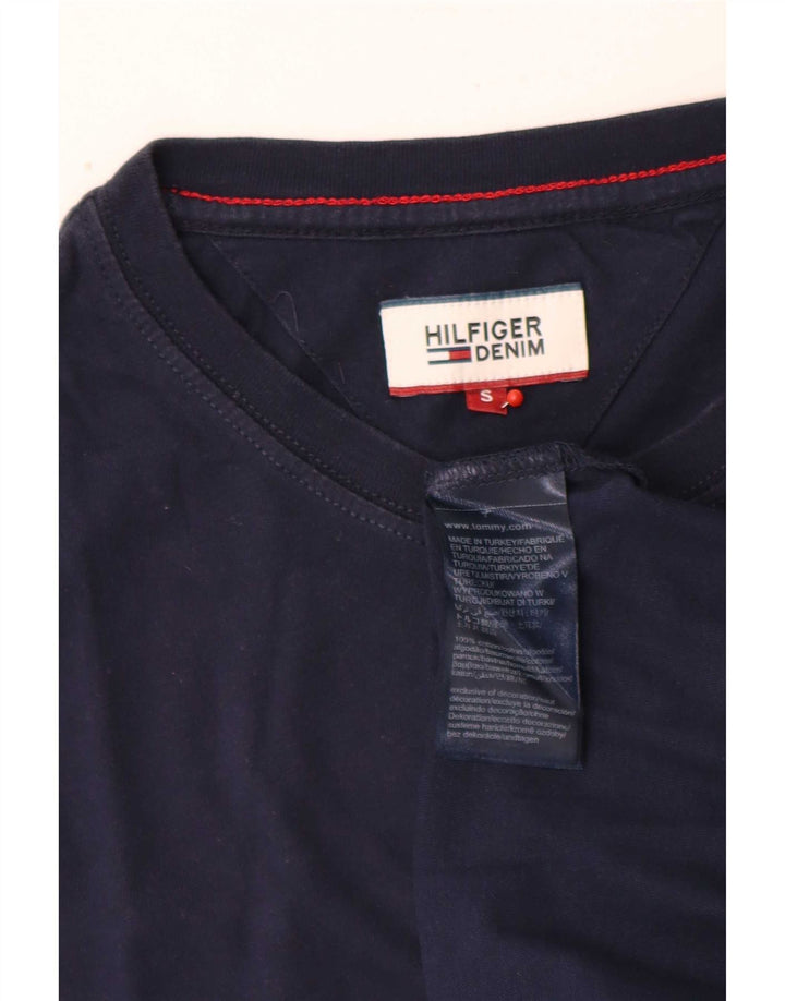 Tommy Hilfiger T-shirt regolare da uomo Top Small in cotone blu navy