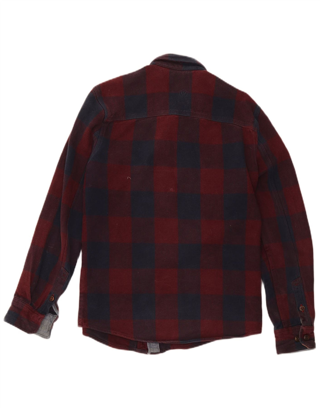 Fat Face Camicia da uomo in flanella dal taglio classico, piccolo cotone a quadri rossi