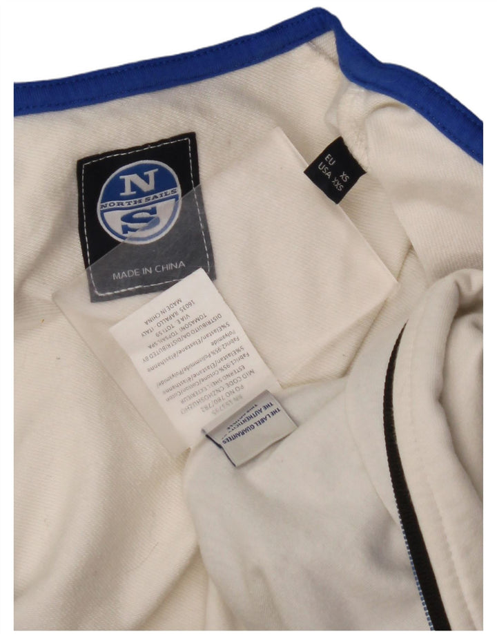 Felpa con cappuccio e zip da uomo NORTH SAILS 2XS cotone bianco