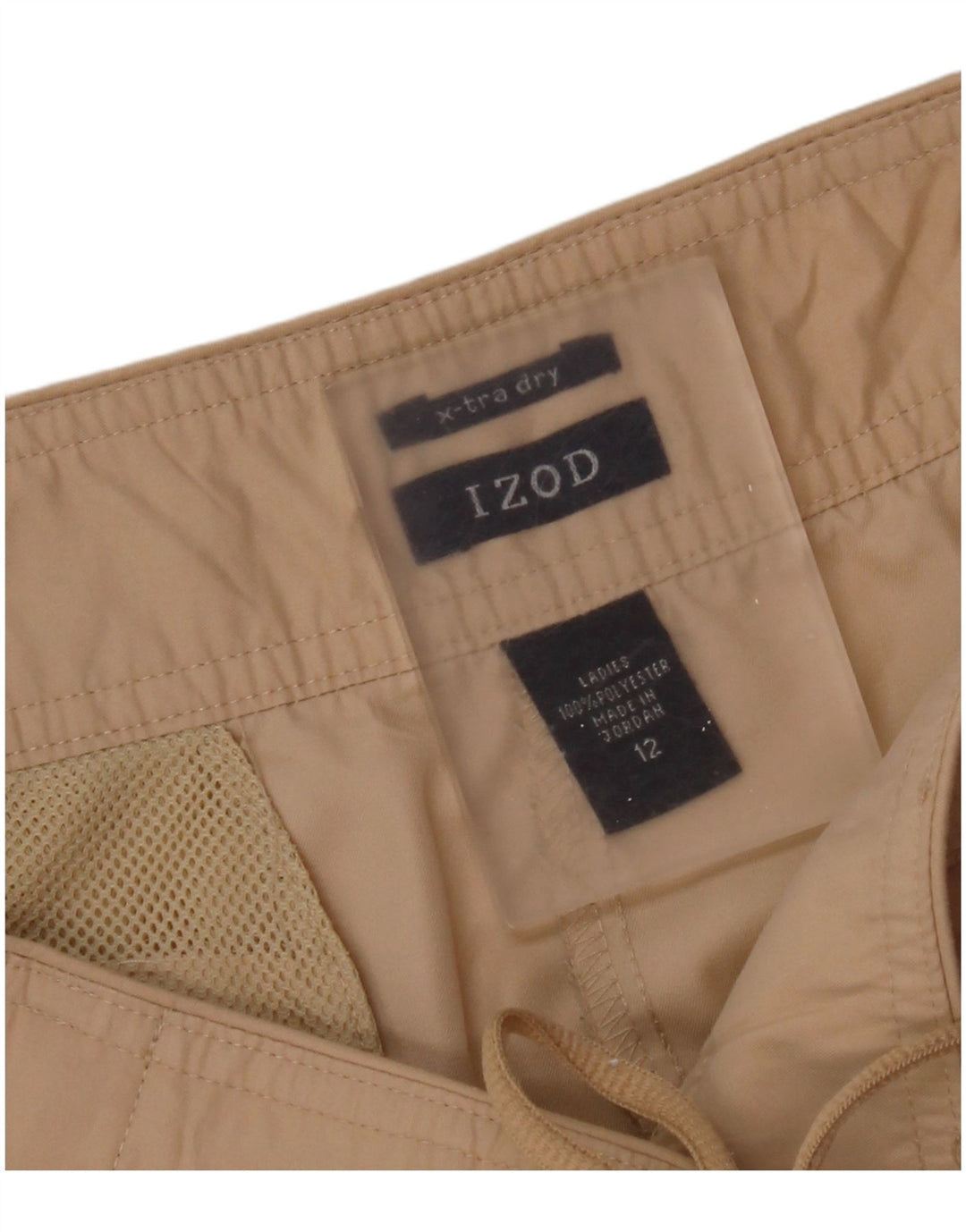 Pantaloni cargo Capri da donna Izod US 12 Large W34 L21 Poliestere beige
