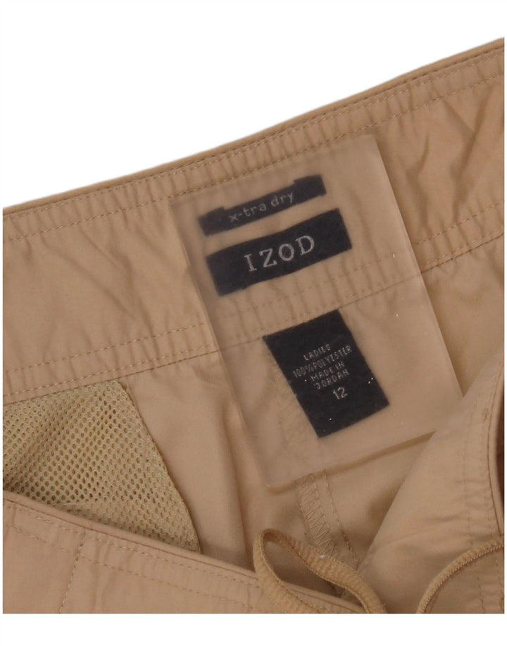 Pantaloni cargo Capri da donna Izod US 12 Large W34 L21 Poliestere beige