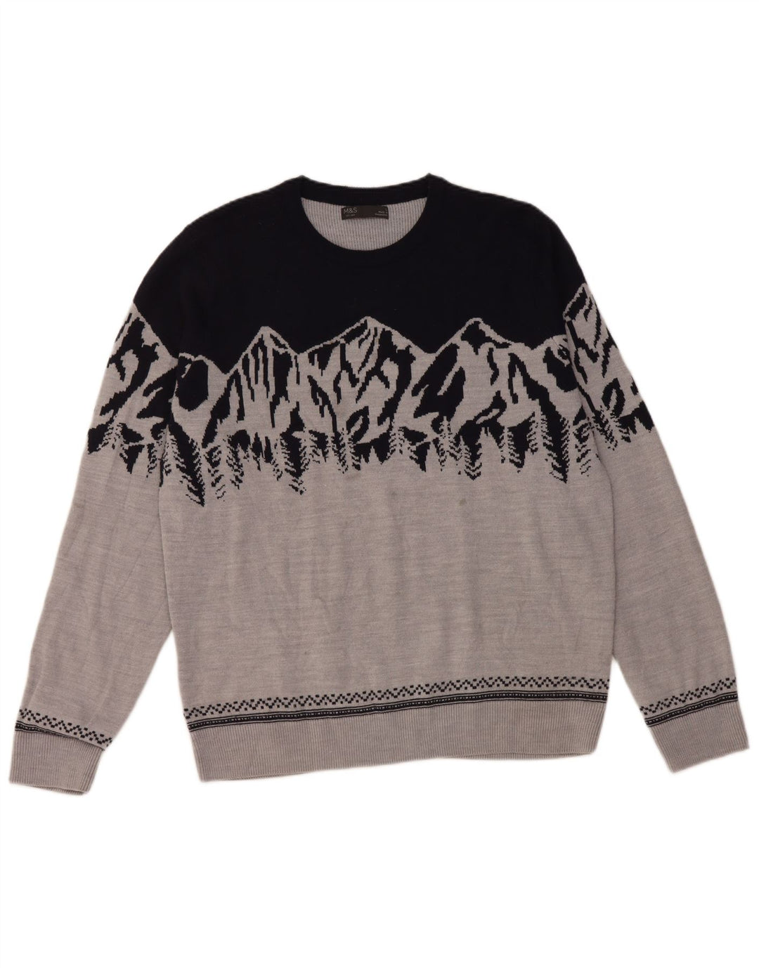 Maglione maglione girocollo da uomo Marks & Spencer grande color grigio