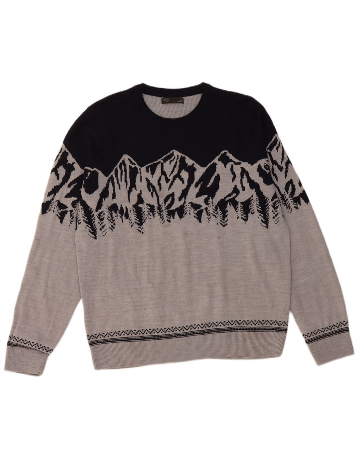 Maglione maglione girocollo da uomo Marks & Spencer grande color grigio