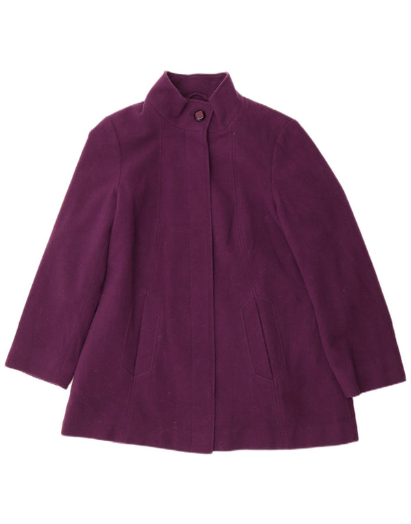 Cappotto da donna Marks & Spencer UK 14 grande lana viola