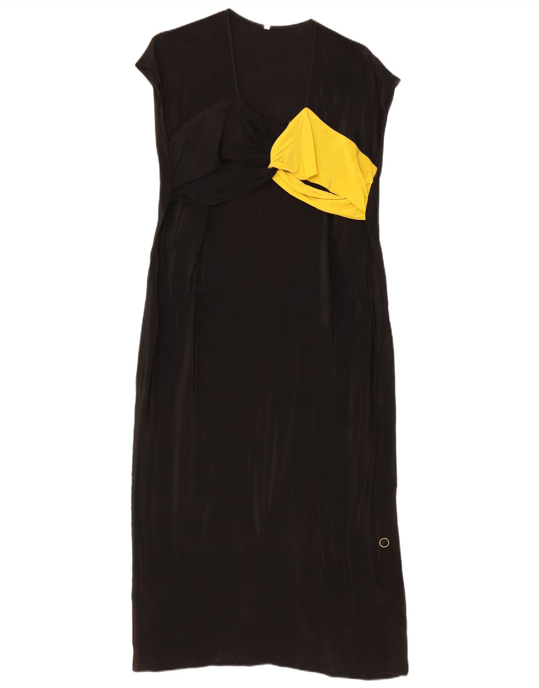 Abito lungo da donna vintage IT 42 color block medio nero