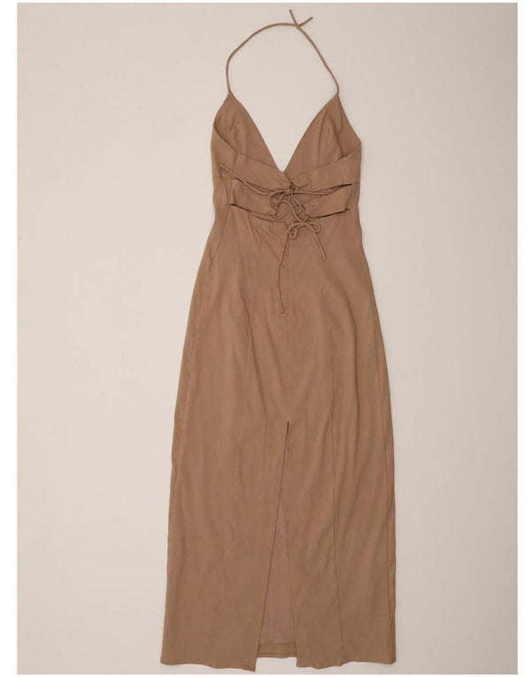 Abito all'americana da donna Zara UK 8 piccolo lino beige