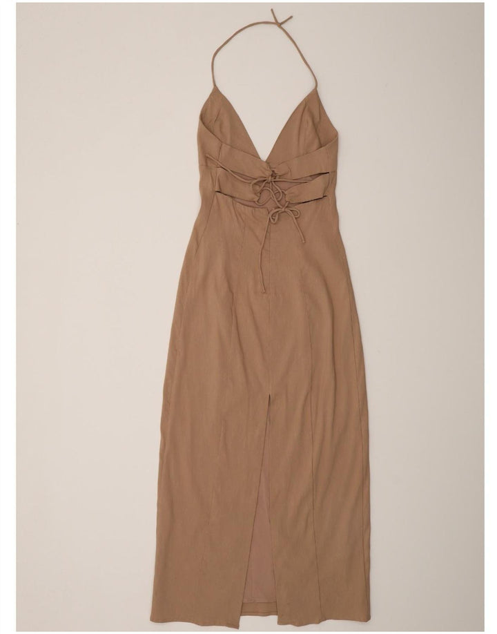 Abito all'americana da donna Zara UK 8 piccolo lino beige