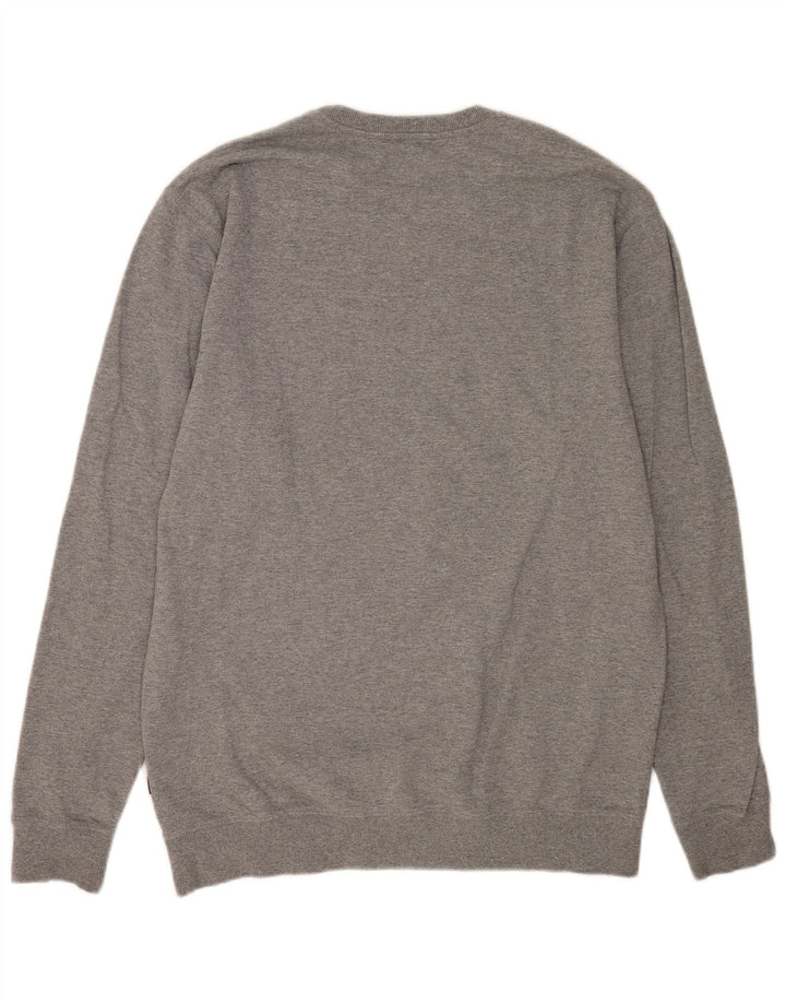Felpa con grafica da uomo Vans, maglione XL, cotone chiazzato grigio