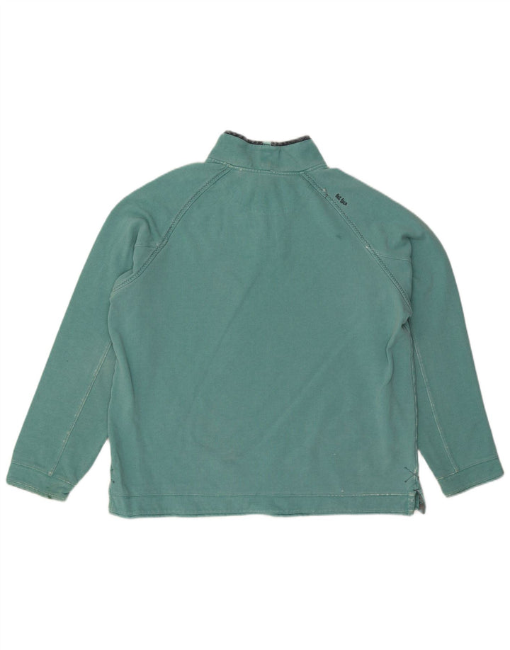 Felpa da uomo con collo con zip Fat Face Maglione XL Cotone turchese