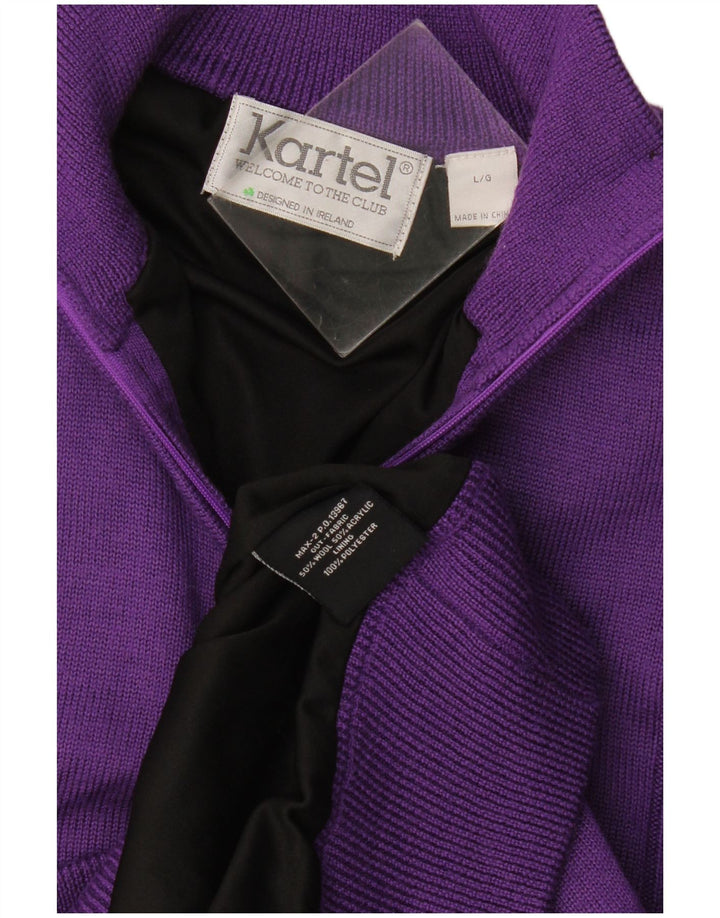 Maglione Kartel da uomo con zip e collo grande in lana viola