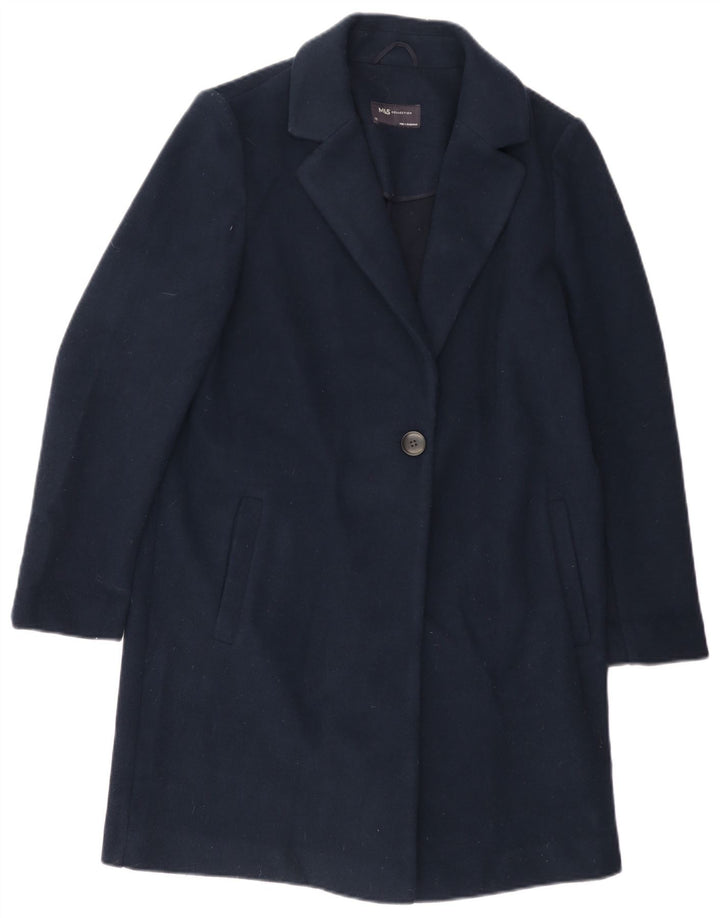 Cappotto da donna Marks & Spencer UK 12 medio blu navy in poliestere
