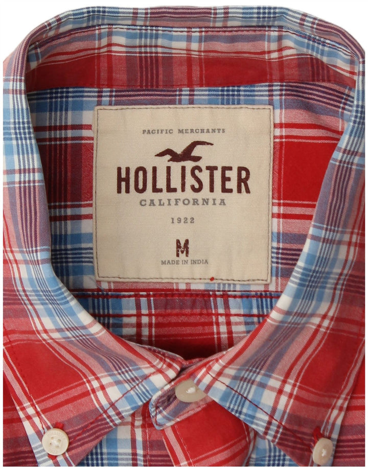 Camicia da uomo HOLLISTER in cotone a quadri rossi medi
