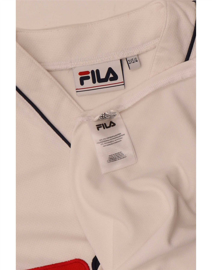 Maglia grafica da uomo Fila Top 2XS poliestere color block bianco