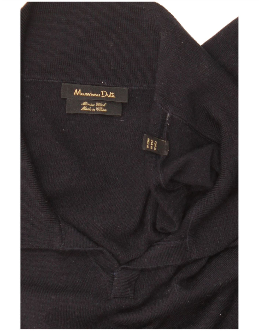 Maglione maglione da donna con collo alto Massimo Dutti UK 14 blu navy medio