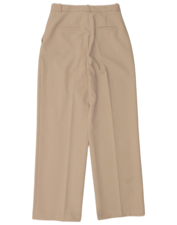 Zara Womens High Waist Straight Casual Trousers Medium W28 L31 Beige