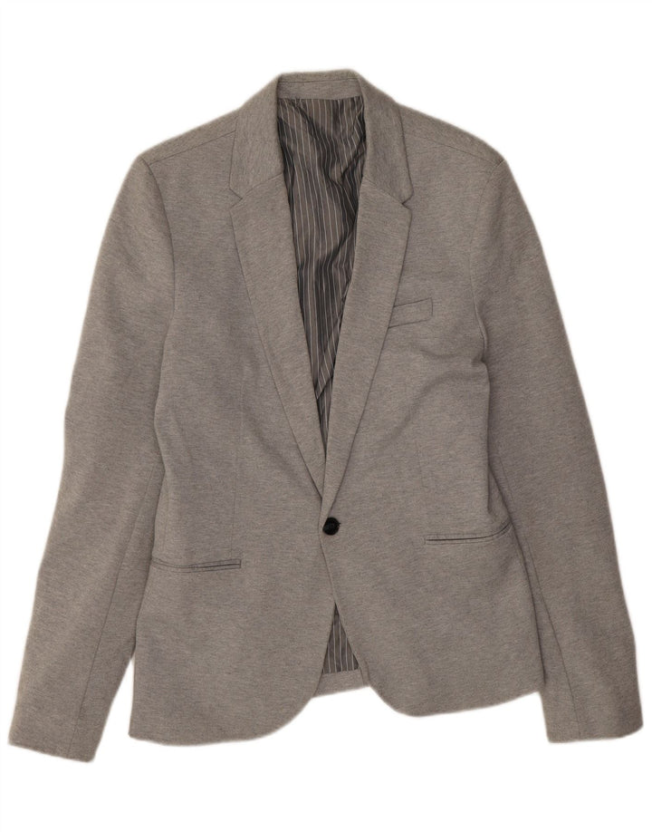 Giacca blazer da uomo a 1 bottone Zara UK 40 grande grigia