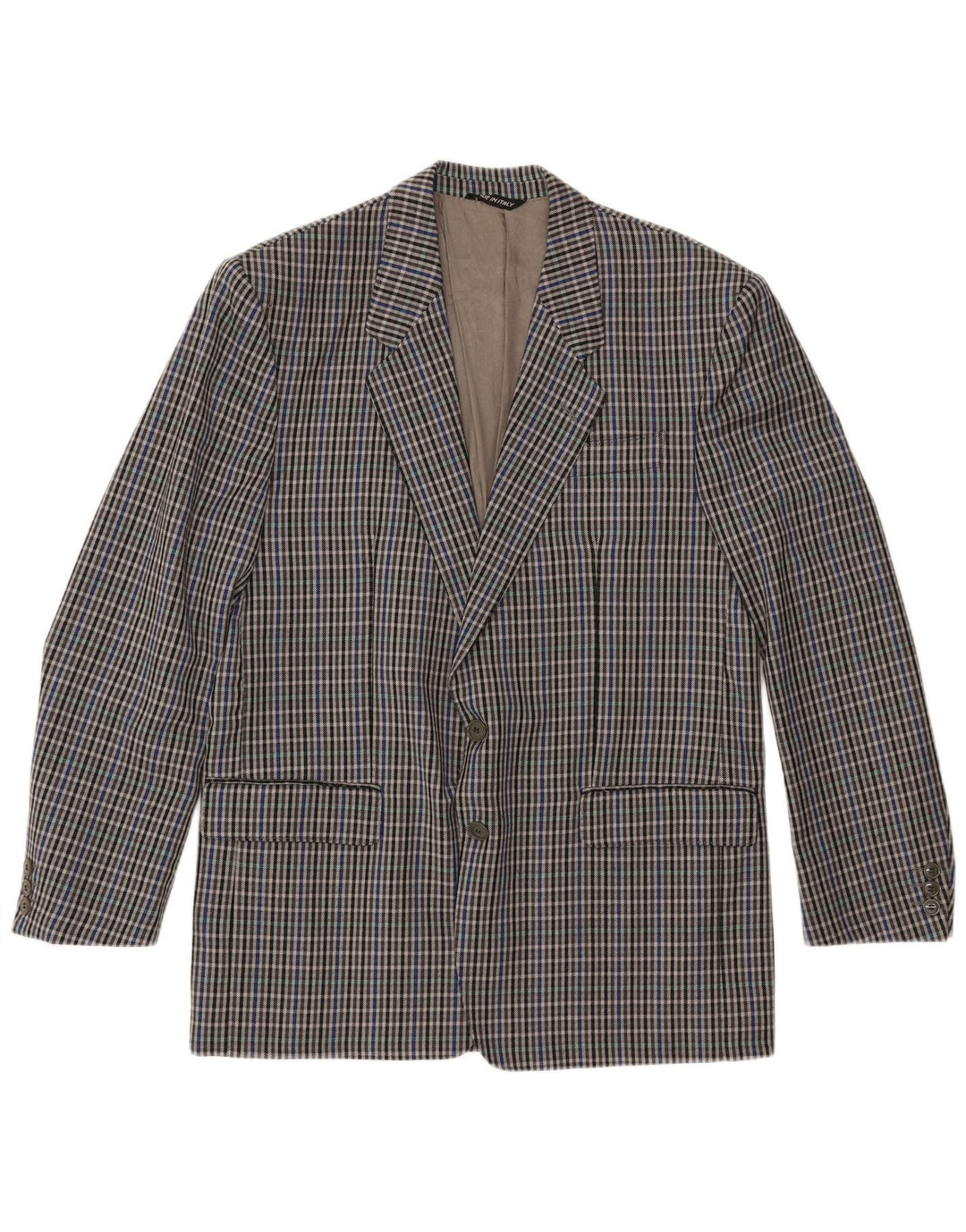 MARIO ZEGNA Giacca Blazer da Uomo a 2 Bottoni IT 52 XL Lana a quadri Grigia