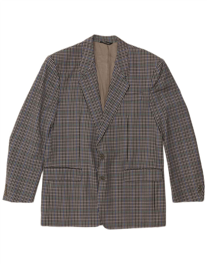 MARIO ZEGNA Giacca Blazer da Uomo a 2 Bottoni IT 52 XL Lana a quadri Grigia