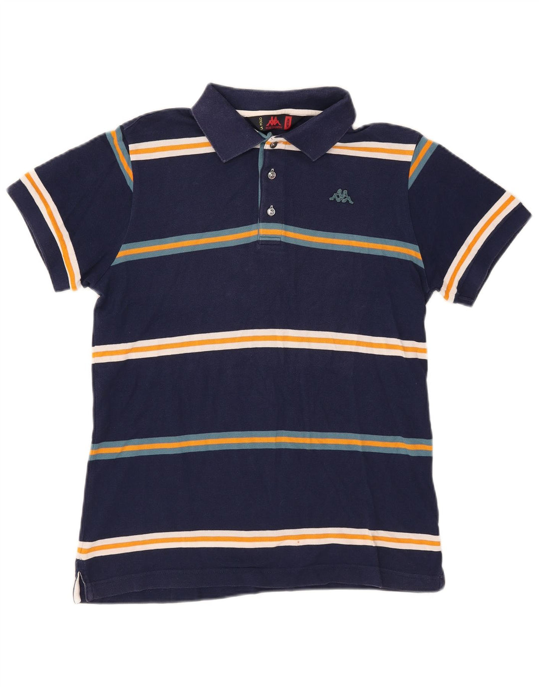 Polo Kappa da uomo a righe medie blu navy