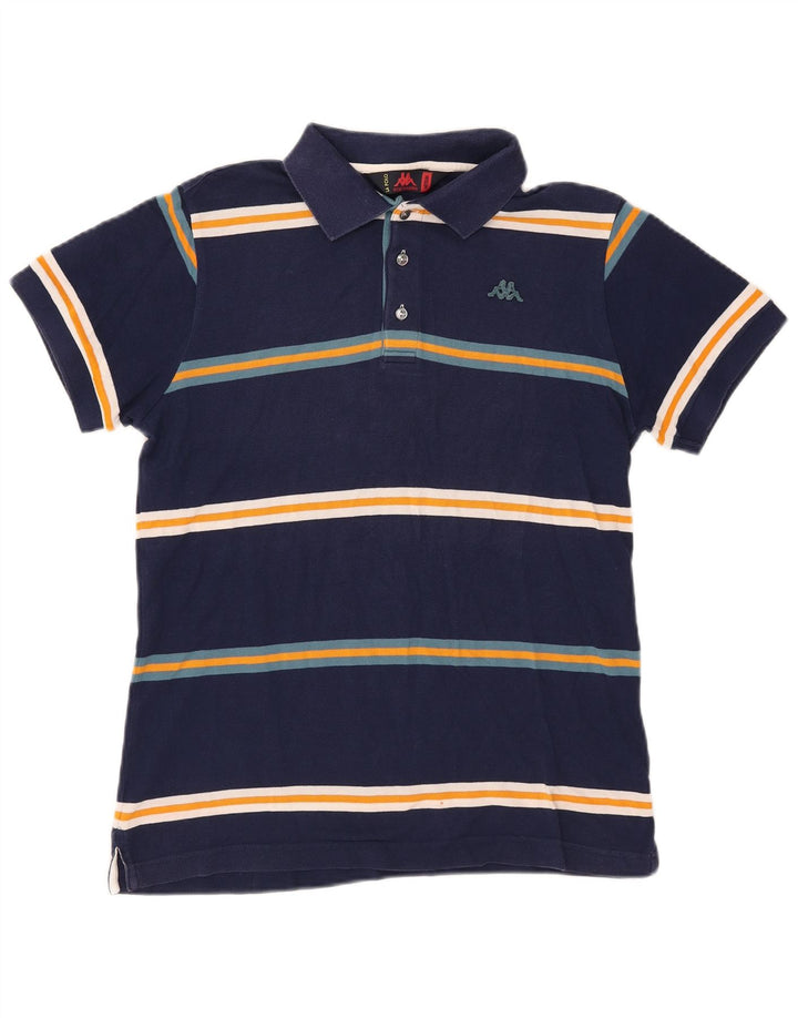 Polo Kappa da uomo a righe medie blu navy