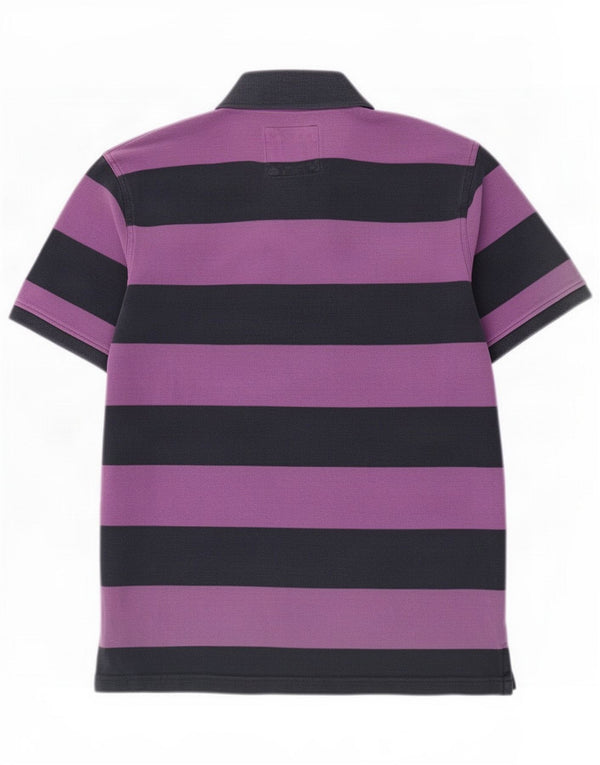 Crew Clothing Polo da rugby da uomo in cotone a righe viola grande