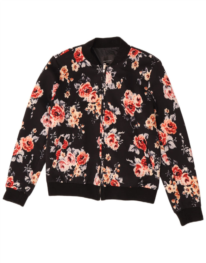 Giubbotto bomber da donna Zara UK 12 poliestere floreale nero medio