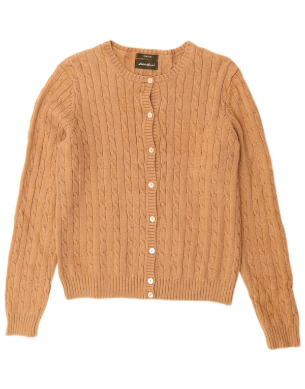 Maglione cardigan da donna EDDIE BAUER UK 12 Cotone beige medio