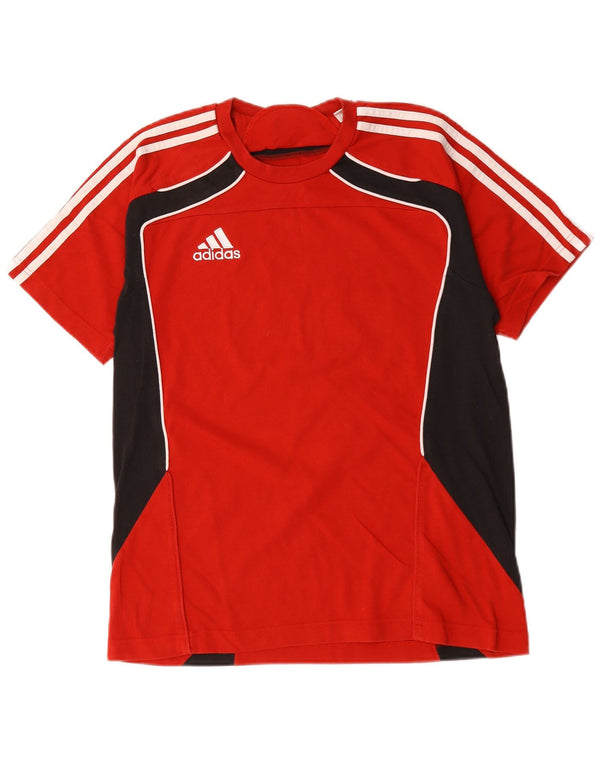 T-shirt grafica da uomo Adidas Top UK 36/38 Small Rosso Colourblock in cotone