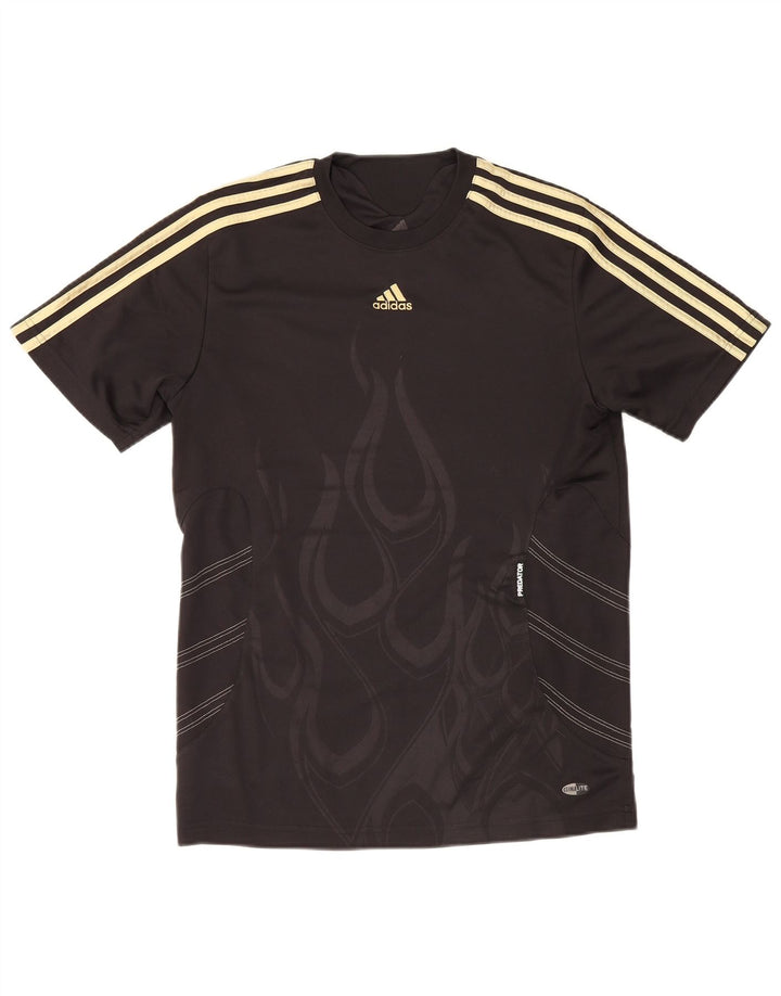T-shirt Adidas da uomo con motivo astratto, piccola, in poliestere nero