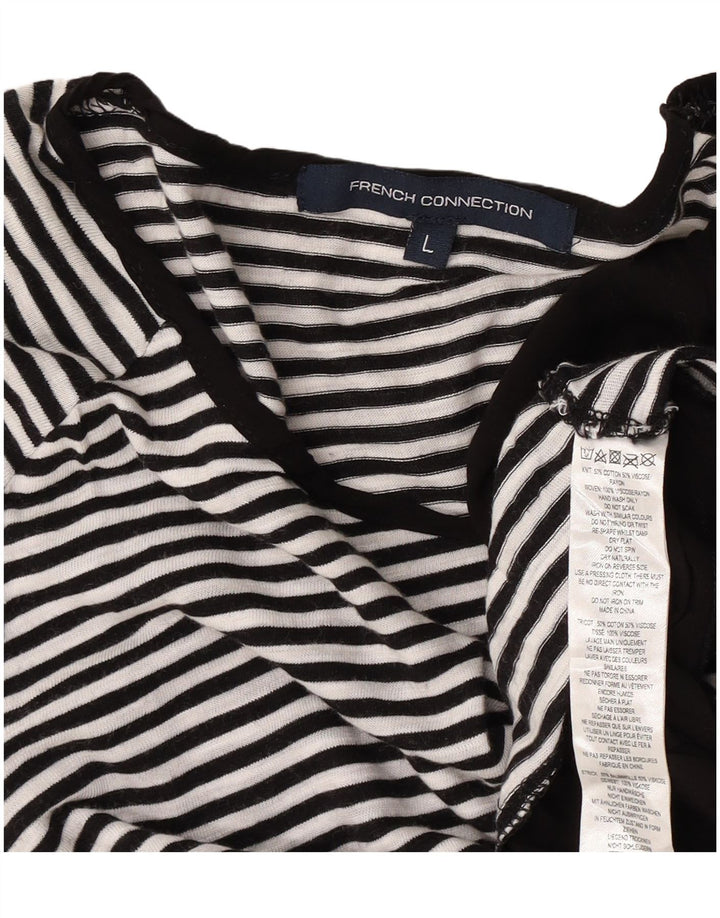 Top tunica da donna French Connection UK 16 grande cotone a righe bianche