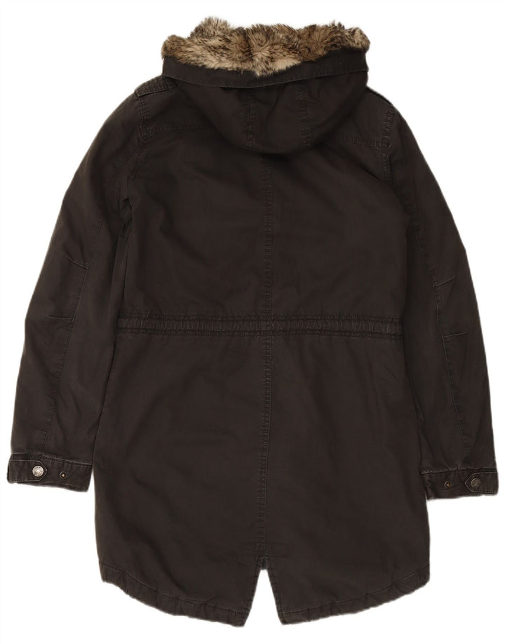 Giacca parka con cappuccio da donna FAT FACE UK 8 piccola in cotone nero