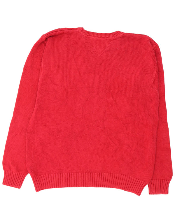 Maglione maglione girocollo da uomo Tommy Hilfiger XL in cotone rosso